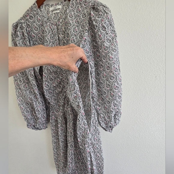 Étoile Isabel Marant Marili Paisley Ruched Blouson-Sleeve Dress Size 36 or US 4 - Picture 14 of 16